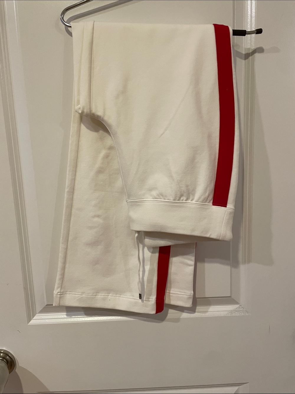 Ralph Lauren 2023 US Open Tennis White Track Pants with Red Side Stripe, M